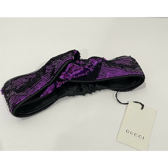 Gucci Purple Sequin Turban Headband - Picture 6 of 6
